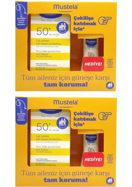 SPF50+ Güneş Losyonu 100ML + Hydra Bebe Vücut Losyonu 50ML x 2 Adet