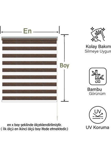 Binbir Perde Kahve-Siyah Kırçıllı Düz Zebra Perde