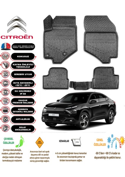 Citroen C4X 2024 Model 3D Araca Özel Havuzlu Paspas Takımı