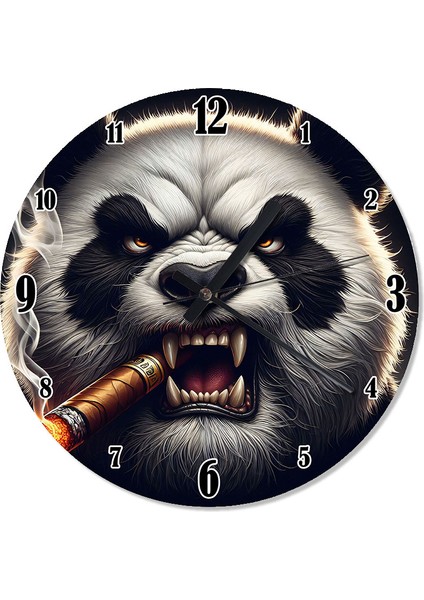 Puro Içen Panda Akarlı Duvar Saati