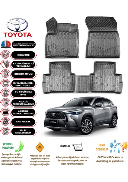 Toyota Corolla Cross 2024 Model 3D Araca Özel Havuzlu Paspas Takımı