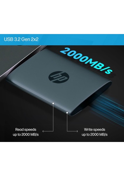 P900 1TB 2000MB/S-2000MB/S Type-C 3.2 Ps4-Ps5-Pc-Telefon-Tablet-Kamera Uyumlu External Taşınabilir SSD Siyah - 7M693AA