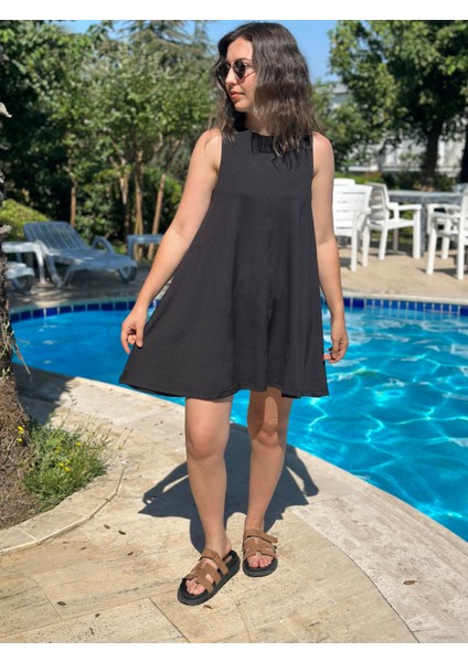 Dalgıç Çan Elbise Yazlık Çan Elbise Kadın Yazlık Elbise Kolsuz Elbise