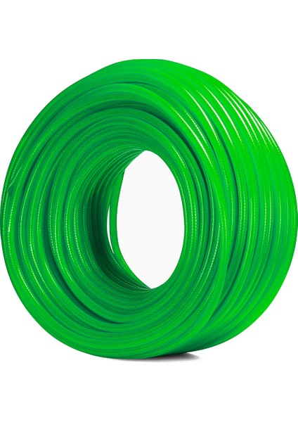 Pvc Şeffaf Örgülü Hortum Yeşil Renk 5/8 ( Iç Çap 16 Mm) 100 Metre