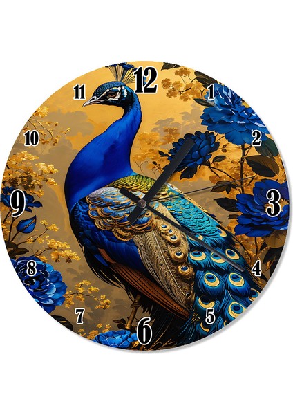 Nazar Boncuklu Tavus Kuşu Tasarım Duvar Saati Duvar Saati