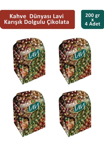 Lavi Karışık Dolgulu Çikolata 200 gr x 4 Adet