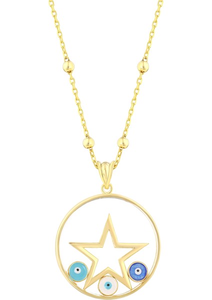 925 Ayar Gümüş Cam Içinde Nazar Boncuklu Şans Yıldız Kolye 10 Gram Zincir 60 cm modelleri