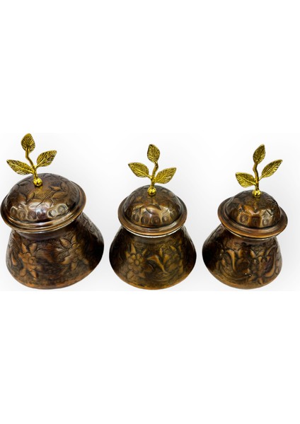Oksitli 3 Boy Bakır Baharat Seti