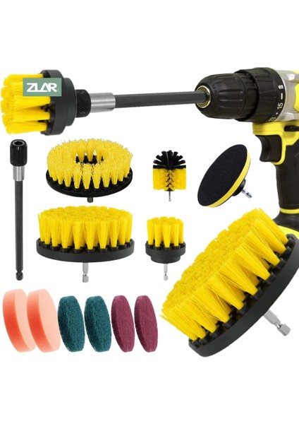 Set-9 Adet Tarzı Elektrikli Matkap Fırça Seti Eki Güç Scrubber Temizleme Aracı Kiti Harç Fayans Mastik Mutfak Banyo Küvet Tuvalet Yüzeyi (Yurt Dışından) fiyatları