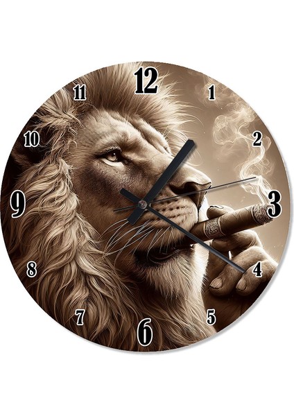 Puro Içen Karizmatik Aslan Özel Tasarım Duvar Saati Duvar Saati