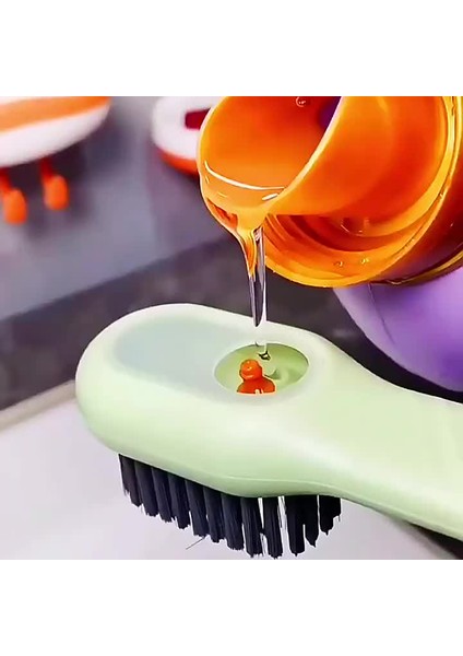 Beyaz Stil Yeni Pres Tipi Uzun Saplı Yumuşak Saç Çamaşır Temizleme Fırçası Çok Fonksiyonlu Otomatik Sıvı Sabun Ekleme Ayakkabı Sabunu Dağıtıcı Fırçası (Yurt Dışından) fiyatları