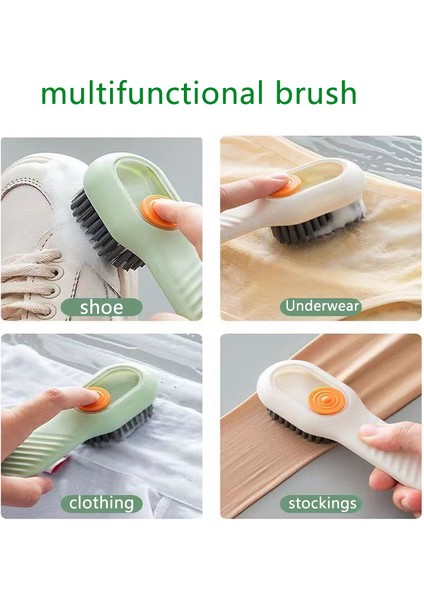 Beyaz Stil Yeni Pres Tipi Uzun Saplı Yumuşak Saç Çamaşır Temizleme Fırçası Çok Fonksiyonlu Otomatik Sıvı Sabun Ekleme Ayakkabı Sabunu Dağıtıcı Fırçası (Yurt Dışından) fırsatları