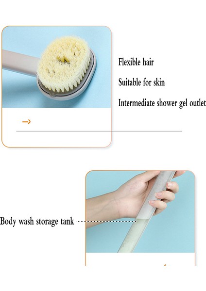 Sarı Stil Çok Fonksiyonlu Ayrılabilir Banyo Fırçası Arka Vücut Banyo Duş Süngeri Scrubber Saplı Fırçalar Masaj Banyo Fırçası (Yurt Dışından) fırsatları