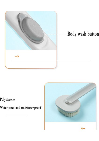 Sarı Stil Çok Fonksiyonlu Ayrılabilir Banyo Fırçası Arka Vücut Banyo Duş Süngeri Scrubber Saplı Fırçalar Masaj Banyo Fırçası (Yurt Dışından) indirimleri