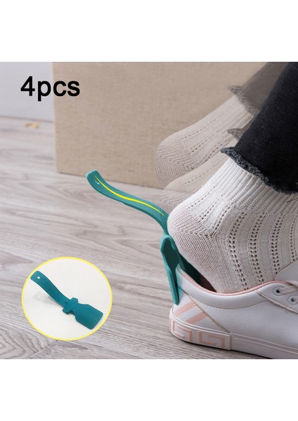 Mavi Stil 4 Adet Saplı Ayakkabı Çekeceği Kaldırma Yardımcısı Plastik Ayakkabı Çekeceği Yardımcısı Tembel Ayakkabı Yardımcısı Ayakkabı Kaldırıcı Kolay Açma-Kapama Yaratıcı Ev Aleti (Yurt Dışından)