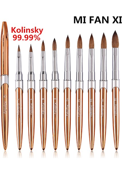 G-B302-18-1PARÇA Tarzı Mıfanxı % Kolinsky Metal Nail Art Heykel Oyma Fırçası Sıvı Toz Çiçek Çizim Tasarım Boyama Kalem (Yurt Dışından) modelleri