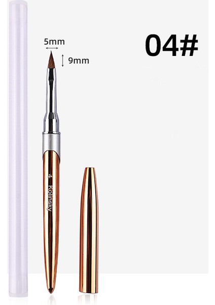 G-B302-4-1PARÇA Stili Mıfanxı % Kolinsky Metal Nail Art Heykel Oyma Fırçası Sıvı Toz Çiçek Çizim Tasarım Boyama Kalem (Yurt Dışından)