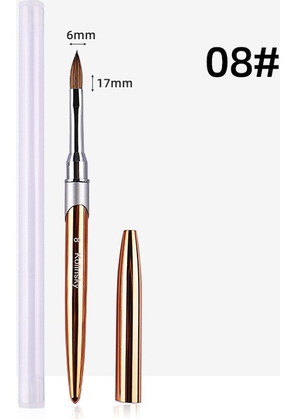 G-B302-8-1PARÇA Stili Mıfanxı % Kolinsky Metal Nail Art Heykel Oyma Fırçası Sıvı Toz Çiçek Çizim Tasarım Boyama Kalem (Yurt Dışından)