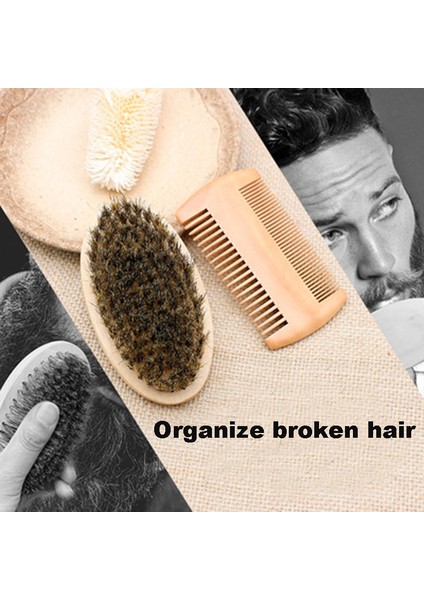 Makas Tarzı Profesyonel Yumuşak Domuzu Kıl Ahşap Sakal Fırçası Kuaför Tıraş Fırçası Tarak Erkekler Bıyık Tarak Seti Hediye Çantası ile Saç Tarak Seti (Yurt Dışından) modelleri