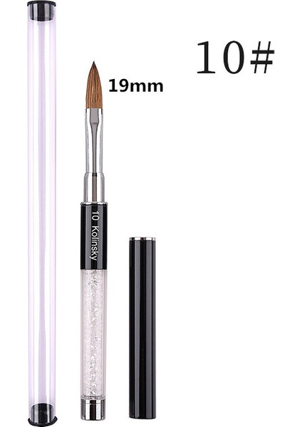 G-B364-10 Stili 1 Adet Siyah Tırnak Resim Fırçası Taklidi Saplı Tırnak Fırçası Akrilik Çiviler Saf Kolinsky Oval Tırnak Fırçası (Yurt Dışından)