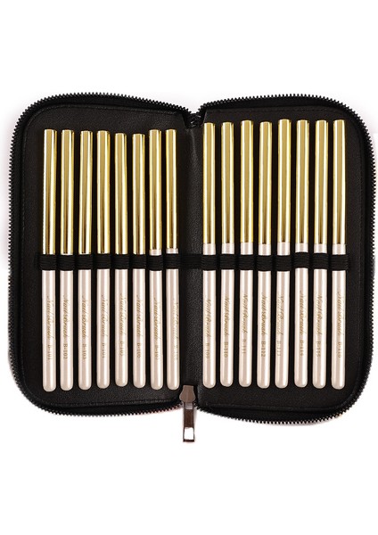 G-B344-109 Stili 16 Stil Beyaz Ahşap Tırnak Resim Fırçası Astar Süsleyen Fan Tasarım Akrilik Düz Kristal Boyama Çizim Oyma Kalem (Yurt Dışından) fiyatları