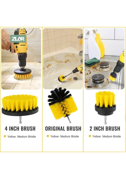 Set-11 Adet Tarzı Elektrikli Matkap Fırça Seti Eki Güç Scrubber Temizleme Aracı Kiti Harç Fayans Mastik Mutfak Banyo Küvet Tuvalet Yüzeyi (Yurt Dışından) indirimleri