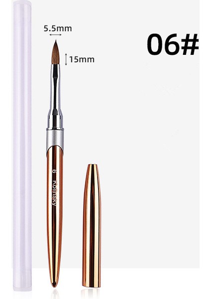 G-B302-6-1PARÇA Stili Mıfanxı % Kolinsky Metal Nail Art Heykel Oyma Fırçası Sıvı Toz Çiçek Çizim Tasarım Boyama Kalem (Yurt Dışından)