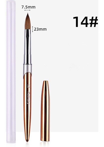 G-B302-14-1PARÇA Stili Mıfanxı % Kolinsky Metal Nail Art Heykel Oyma Fırçası Sıvı Toz Çiçek Çizim Tasarım Boyama Kalem (Yurt Dışından)