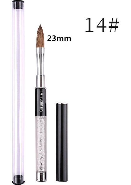 G-B364-14 Tarzı 1 Adet Siyah Tırnak Resim Fırçası Taklidi Saplı Tırnak Fırçası Akrilik Çiviler Saf Kolinsky Oval Tırnak Fırçası (Yurt Dışından)