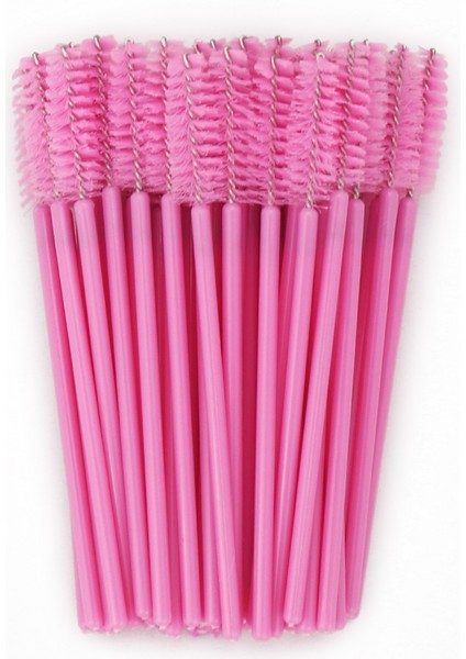 Pembe Tarzı Tek Kullanımlık Mikro Kirpik Tarağı Fırça Biriktiriciler Makyaj Seti Kirpik Uzatma Fırçaları Maskara Aplikatör Değnek Kirpik Kaş Fırçası (Yurt Dışından)