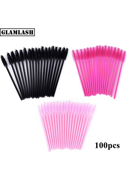 Pembe Tarzı Tek Kullanımlık Mikro Kirpik Tarağı Fırça Biriktiriciler Makyaj Seti Kirpik Uzatma Fırçaları Maskara Aplikatör Değnek Kirpik Kaş Fırçası (Yurt Dışından) fiyatları