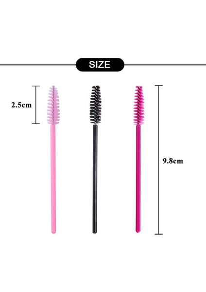 Pembe Tarzı Tek Kullanımlık Mikro Kirpik Tarağı Fırça Biriktiriciler Makyaj Seti Kirpik Uzatma Fırçaları Maskara Aplikatör Değnek Kirpik Kaş Fırçası (Yurt Dışından) indirimleri