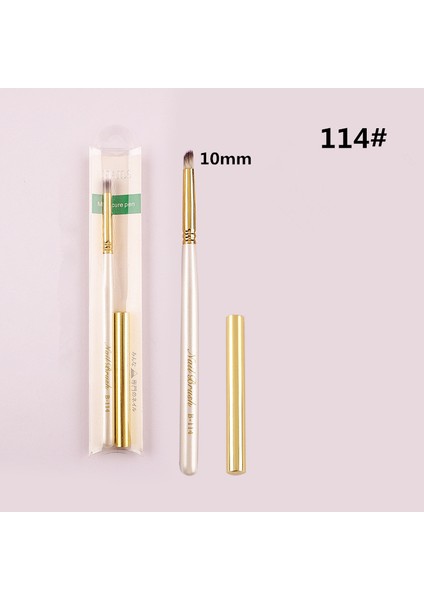 G-B344-114 Stili 16 Stil Beyaz Ahşap Tırnak Resim Fırçası Astar Süsleyen Fan Tasarım Akrilik Düz Kristal Boyama Çizim Oyma Kalem (Yurt Dışından)