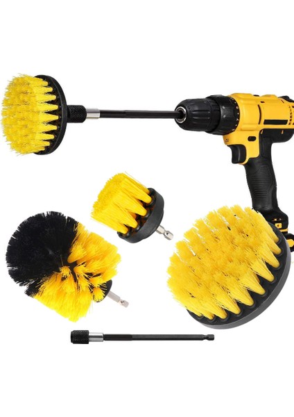 4 Inç Tarzı Matkap Fırçası Ek Seti Güç Scrubber Yıkama Temizleme Fırçaları Alet Seti Temiz Cam Pencereler Için Uzatma ile Mutfak Tuvalet (Yurt Dışından) fiyatları