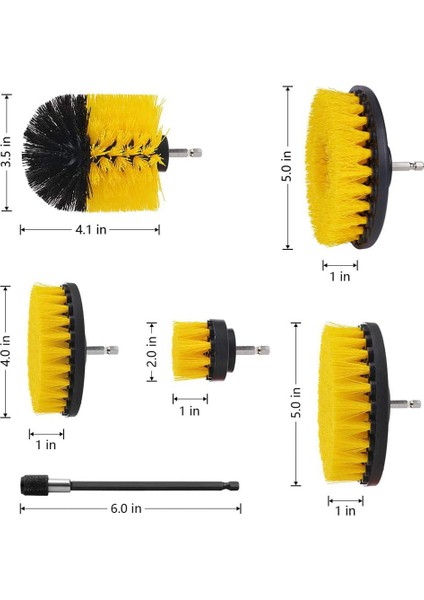 4 Inç Tarzı Matkap Fırçası Ek Seti Güç Scrubber Yıkama Temizleme Fırçaları Alet Seti Temiz Cam Pencereler Için Uzatma ile Mutfak Tuvalet (Yurt Dışından) fırsatları
