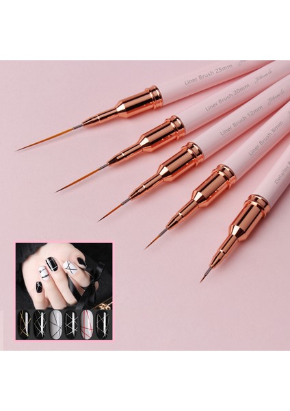 4mm Tarzı Eval Nail Art Fırçalar Naylon Saç Tırnak Fırçası Akrilik Astar Fırça Tırnak Boyama Fırçaları Uv Jel Boyama Kalem Manikür Aracı (Yurt Dışından)