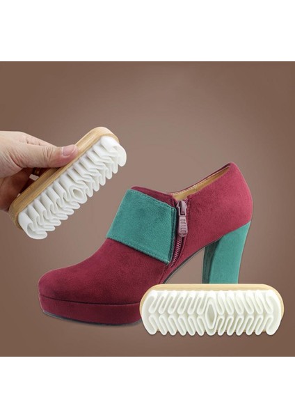 Bir Stil 1 Adet Beyaz Deri Fırça Süet Çizme Çanta Scrubber Temizleyici Kauçuk Krep Ayakkabı Fırçası (Yurt Dışından)