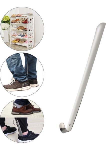 Gümüş Tarzı Ayakkabı Çekeceği Metal Ayakkabı Çekeceği Kolu Yardımcı Kaşık El Çelik Çizmeler Giyen Boynuzları Erkekler Yaşlılar Saplı Paslanmaz Çocuklar Sopa Çizme (Yurt Dışından)