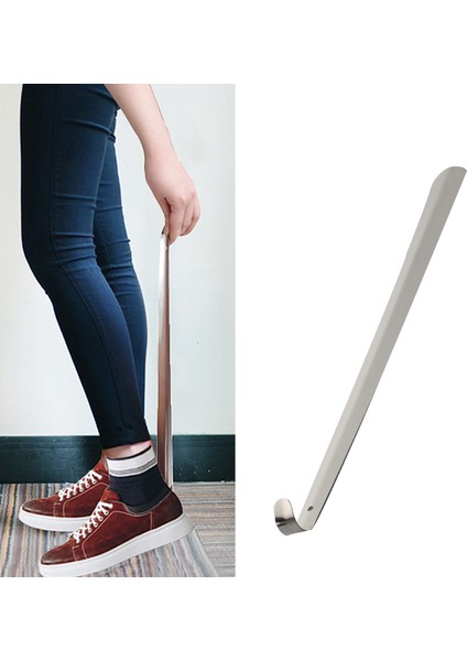 Gümüş Tarzı Ayakkabı Çekeceği Metal Ayakkabı Çekeceği Kolu Yardımcı Kaşık El Çelik Çizmeler Giyen Boynuzları Erkekler Yaşlılar Saplı Paslanmaz Çocuklar Sopa Çizme (Yurt Dışından) fırsatları