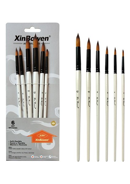 No.3 Tarzı Et Sanatçı Naylon Saç Ahşap Saplı Suluboya Boya Fırçası Kalem Öğrenme Için Dıy Yağlı Akrilik Boyama Sanat Fırçaları Malzemeleri (Yurt Dışından)