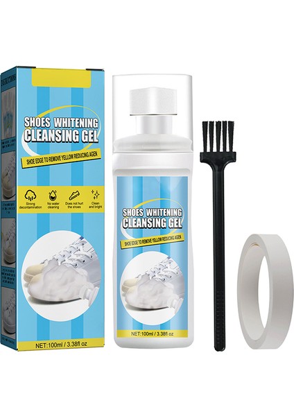Ayakkabı Beyazlatma Temizleme Jeli Ayakkabı Lekesi Çıkarıcı Fırça Bant Çok Fonksiyonlu Ayakkabı Lekesi Temizleme Araçları Ev Bakım Yıkama Ürünü (Yurt Dışından)