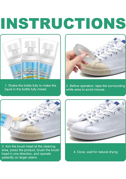 Ayakkabı Beyazlatma Temizleme Jeli Ayakkabı Lekesi Çıkarıcı Fırça Bant Çok Fonksiyonlu Ayakkabı Lekesi Temizleme Araçları Ev Bakım Yıkama Ürünü (Yurt Dışından) fırsatları