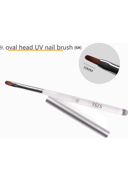 No.9 Stili 1 Adetlot Pinceau Tırnak Sanat Fırçaları Tırnak Jel Manikür Astar Boyama Siyah Kalem Fırça Çizgili Akrilik Degrade Gölge Uv Jel (Yurt Dışından)