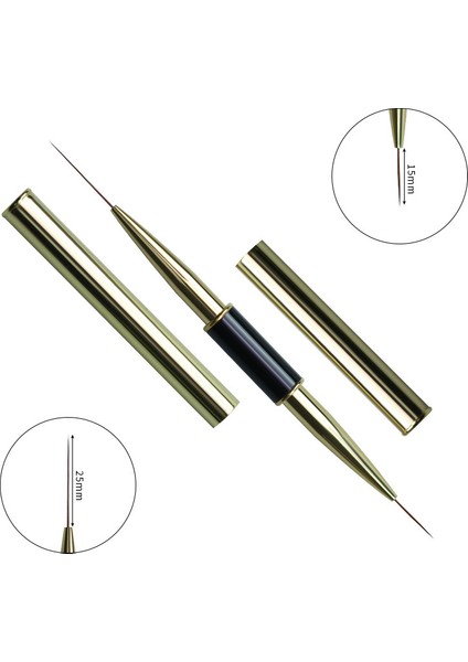 G-B243-5 Stili Çift Uçlu Nail Art Çizgili Çizgiler Astar Dıy Boyama Fırçası Sıvı Toz Akrilik Uv Jel Uzatma Oluşturucu Fransız Çizim Kalemi (Yurt Dışından)
