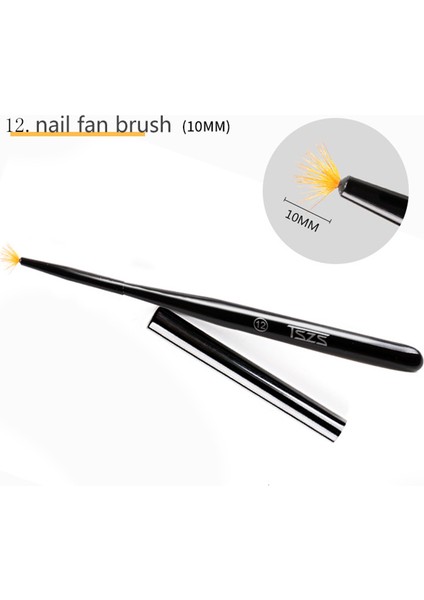 No.12 Tarzı 1 Adetlot Pinceau Tırnak Sanat Fırçaları Tırnak Jel Manikür Astar Boyama Siyah Kalem Fırça Çizgili Akrilik Degrade Gölge Uv Jel (Yurt Dışından)