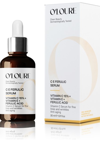 C E Ferulic Serum 15% Vitamin C + Ferulic Acid + Vitamin E Yaşlanma Karşıtı C Vitamini 30 ml