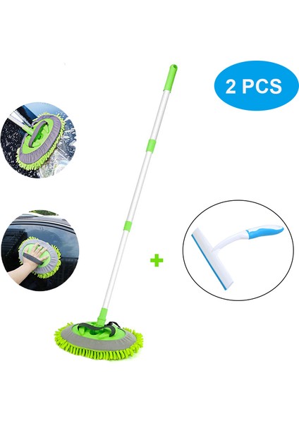 Yeşil-A Tarzı Araba Yıkama Paspas Eldiveni Teleskopik Alüminyum Alaşımlı Uzun Saplı Şönil Mikrofiber Yıkama Fırçası Çiziksiz Araba Suv Kamyon Için (Yurt Dışından)