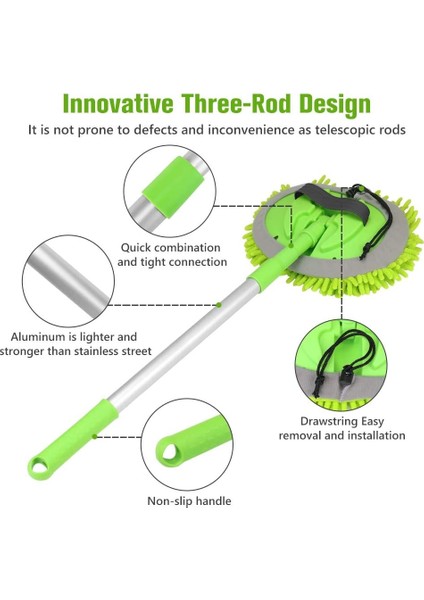 Yeşil-A Tarzı Araba Yıkama Paspas Eldiveni Teleskopik Alüminyum Alaşımlı Uzun Saplı Şönil Mikrofiber Yıkama Fırçası Çiziksiz Araba Suv Kamyon Için (Yurt Dışından) indirimleri