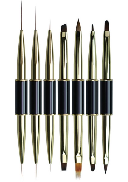 G-B243-1-7 Stili Çift Uçlu Nail Art Çizgili Çizgiler Astar Dıy Boyama Fırçası Sıvı Toz Akrilik Uv Jel Uzatma Oluşturucu Fransız Çizim Kalemi (Yurt Dışından)