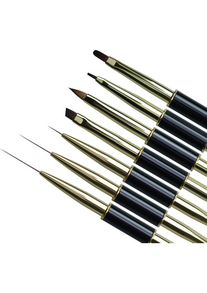 G-B243-1-7 Stili Çift Uçlu Nail Art Çizgili Çizgiler Astar Dıy Boyama Fırçası Sıvı Toz Akrilik Uv Jel Uzatma Oluşturucu Fransız Çizim Kalemi (Yurt Dışından)